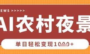 Deepseek制作农村夜景视频，一条视频点赞20W+，单日变现数张-麦资源网
