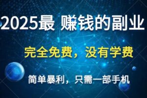 2025最简单最暴利项目，一部手机，日入过万，普通人翻身的唯一机会(没有学费)-麦资源网