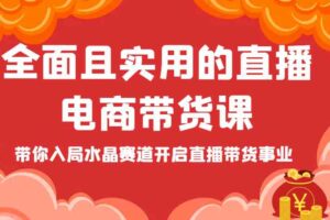 全面且实用的直播电商带货课，带你入局水晶赛道开启直播带货事业-麦资源网