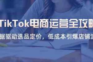TikTok电商运营全攻略，数据驱动选品定价，低成本引爆店铺流量-麦资源网