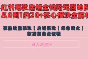 别再乱投流了！小红书店铺精细化运营让爆款笔记自己涨粉的底层逻辑​，日入1k-麦资源网