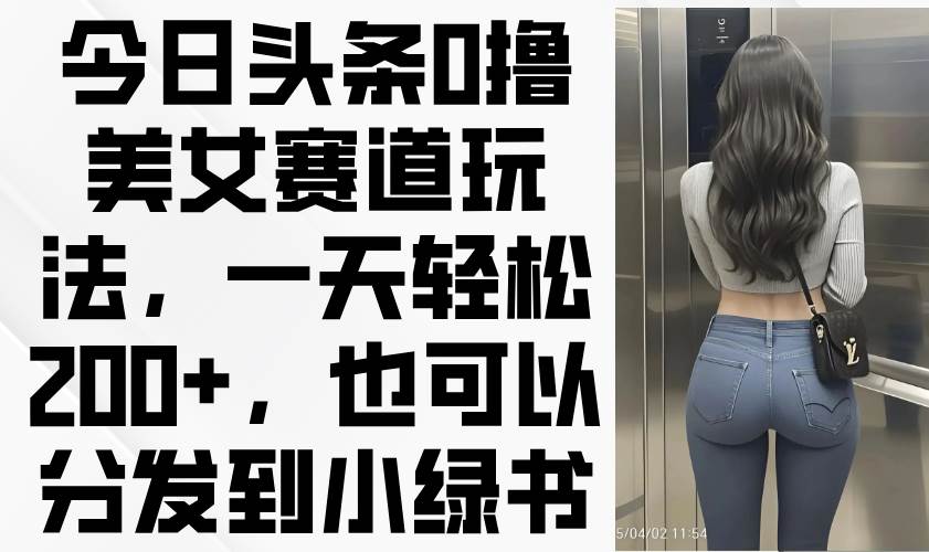 图片[1]-（14393期）今日头条0撸美女赛道玩法，一天轻松200+，也可以分发到小绿书