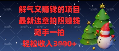 解气又挣钱的项目，*违章拍照挣钱，随手一拍，轻松收入多张【揭秘】