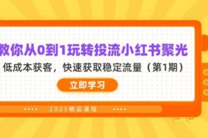 （14260期）教你从0到1玩转投流小红书聚光，低成本获客，快速获取稳定流量（第1期）-麦资源网