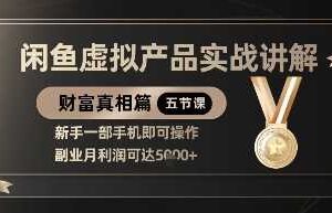 精品！闲鱼虚拟产品实战讲解，新手一部手机即可操作，副业月利润可达5k+-麦资源网