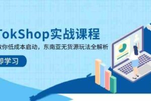 TikTokShop实战课程，手把手教你低成本启动，东南亚无货源玩法全解析-麦资源网