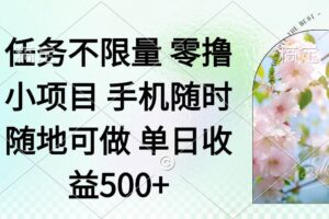 （14391期）零撸小项目 手机随时可做 任务不限量 单日收益500＋-麦资源网