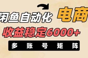 （14339期）闲鱼自动化电商，月收益稳定6000+，零风险长期盈利【支持多账号矩阵布局】-麦资源网