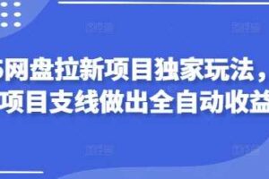 2025网盘拉新项目独家玩法，靠主项目支线做出全自动收益-麦资源网