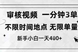 审核视频，10秒一单，不限时间，不限单量，新人小白一天4张+【揭秘】-麦资源网