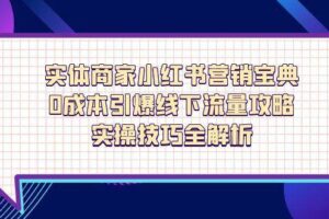 （14519期）实体商家小红书营销宝典，0成本引爆线下流量攻略，实操技巧全解析-麦资源网