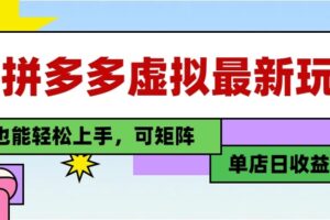 25最新拼多多虚拟电商，单店日入3位数， 小白也能快速上手，保姆级教程-麦资源网