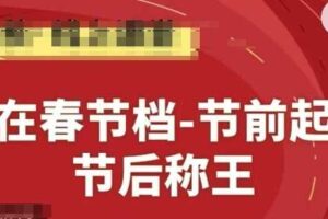赢在春节档-节前起量，后称王，淘系精品线上系列课-麦资源网