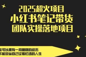 2025超火项目，副业最佳选择，小红书笔记带货团队实操落地项目，，轻松日入5张-麦资源网