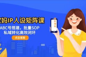 宝妈IP人设矩阵课：ABC号搭建，批量SOP，私域转化高效闭环-麦资源网
