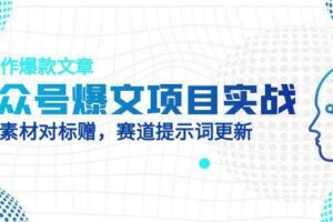 公众号爆文项目实战，AI创作爆款文章，起号素材对标赠（附赛道AI提示词）-麦资源网