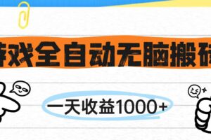 （14943期）游戏全自动无脑搬砖，一天收益1000+，不需要玩游戏-麦资源网
