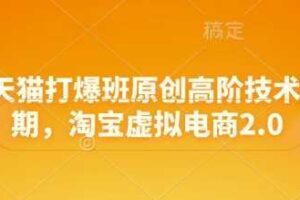 淘宝天猫打爆班原创高阶技术第68期，淘宝虚拟电商2.0-麦资源网