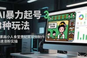 AI暴力起号3种玩法，像素画小人食堂贵妃搞笑视频制作，快速涨粉实操-麦资源网