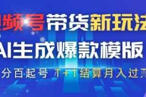 视频号带货新玩法，AI生成，百分百原创爆款模版，百分百起号，高佣商品T+1结算月入过W【揭秘】-麦资源网