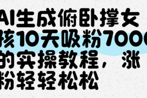 AI生成俯卧撑女孩，10天吸粉7000的实操教程，涨粉轻轻松松-麦资源网