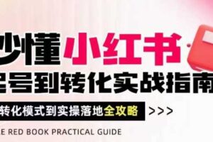 秒懂小红书-起号到转化实战指南，​从转化模式到实操落地全攻略，让你破解流量玄学，做得有结果-麦资源网