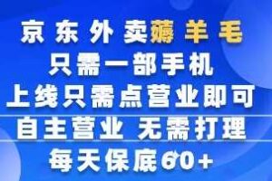 京东外卖薅羊毛，只需一部手机随时随地皆可操作，每天上线只需动动手指点营业即可，每天60+【揭秘】-麦资源网