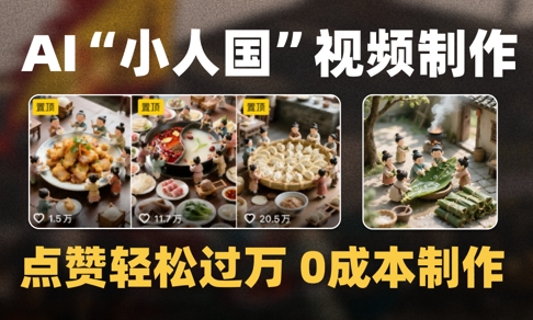 *1000W+播放微缩景观迷你小人国AI视频*制作全流程教学