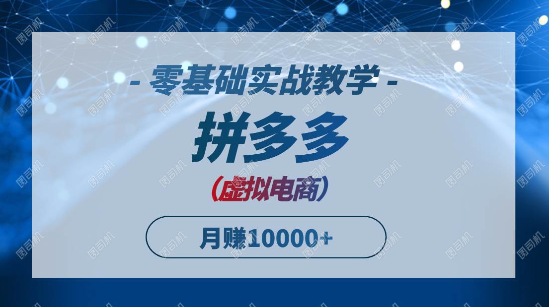 图片[1]-（14880期）拼多多虚拟电商，零基础实战教学，快速打爆商品，新手也能月入10000+