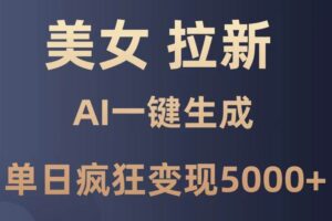（14722期）美女暴力拉新，通过AI一键生成，单日疯狂变现5000+，纯小白一学就会！-麦资源网