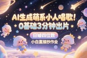 AI生成萌系小人唱歌,0基础3分钟出片,28个作品涨粉8.9W,单条最高19W赞,日入四位数,小白直接抄作业-麦资源网