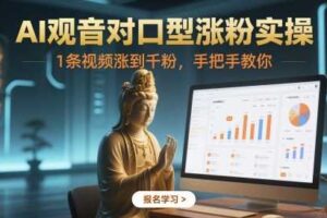 AI观音对口型涨粉实操，1条视频涨到千粉，手把手教你-麦资源网