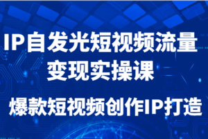 IP自发光短视频流量变现实操课，爆款短视频创作IP打造-麦资源网