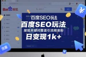 百度SEO玩法，搜狐关键词覆盖引流精准粉，日变现1k+【揭秘】-麦资源网
