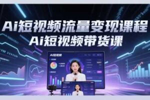 Ai短视频流量变现课程，Ai短视频带货课-麦资源网