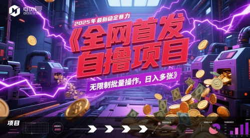 **，2025年*稳定*全自动自撸项目，无限制批量操作，日入多张【揭秘】
