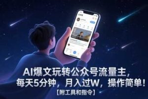 AI爆文玩转公众号流量主，每天5分钟，月入过W，操作简单！【附工具和指令】-麦资源网