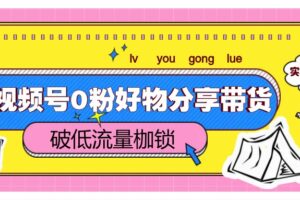 视频号0粉好物分享带货，突破低流量枷锁，实现月入4000+-麦资源网