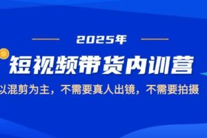 （14692期）2025短视频带货内训营，以混剪为主，不需要真人出镜，不需要拍摄-麦资源网