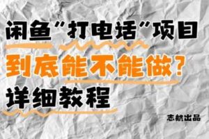 闲鱼新风口！手把手教你靠’打电话’月入5K+(附避坑指南)小白看完立马上手！-麦资源网