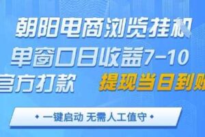 朝阳电商浏览挂G，单窗口日收益7-10，官方打款，单日提现到账，支持手机电脑【揭秘】-麦资源网
