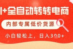 【AI+全自动转转电商】内部专属低价货源,全网首发,单日轻松变现几张【揭秘】-麦资源网