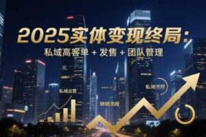 2025实体变现终局：私域高客单+发售+团队管理-麦资源网