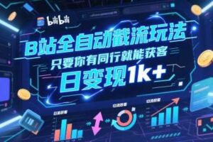 B站全自动截流玩法只要你有同行就能获客，日变现1k+【揭秘】-麦资源网