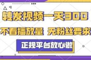 转发视频一天3张+，正规平台放心做，不看播放量，不看粉丝量，一个任务几分钟完成【揭秘】-麦资源网