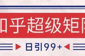 知乎超级矩阵玩法引流高质量精准粉SEO覆盖，日变现1k+【揭秘】-麦资源网