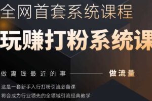 2025行业首套全网全域打粉系统神课，做流量做离钱最近的事，一套新手入行打粉引流必备课-麦资源网