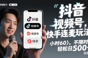 （14899期）抖音，快手，视频号无脑连麦玩法！快速入门，单日稳冲1000+-麦资源网