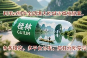（14704期）利用ai制作全网爆火的城市微缩胶囊，条条爆款，多平台分发，疯狂涨粉变现-麦资源网