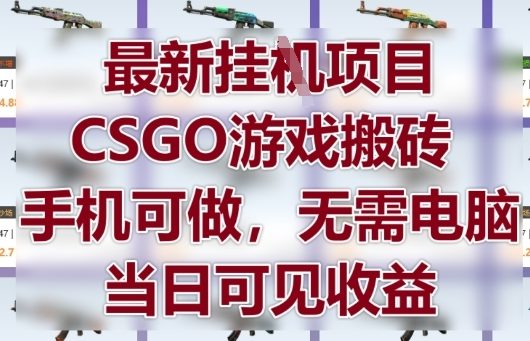 *挂G项目，CSGO游戏搬砖，手机可做，无需电脑，当日见收益【揭秘】
